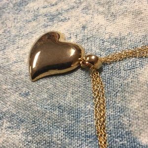 Avon Heart Pendant NecklaceMulti-strand Chain Gold